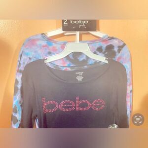 🛍️BeBe Girls 2 Pack multicolor Tops Shirts long sleeve Size: Medium 10/12🎀